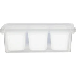 Opbergdoos met 3 bakjes - Wit